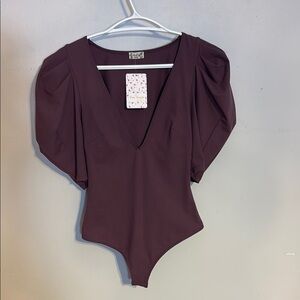 Free People VaVa Voop Puff Sleeve Bodysuit NWT size XS